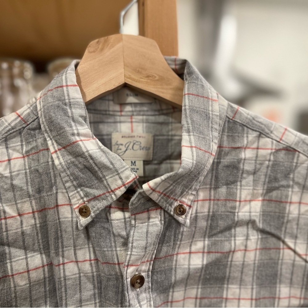 J. Crew slim medium button down lightweight flannel shirt